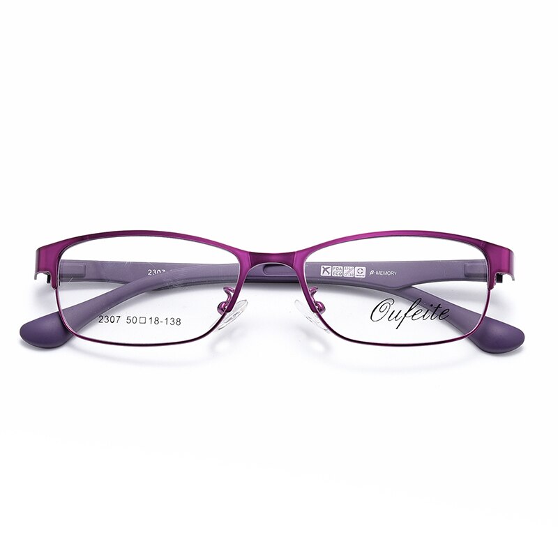 Women's Full Rim Oval Alloy TR90 Frame Eyeglasses My2307 Full Rim Bclear Purple  