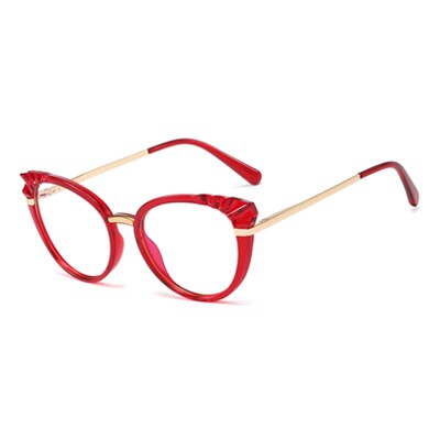 Ralferty Women's Glasses Frames Luxury Brand Designer Cat Eye Glasses Eyeglasses Frame Frame Ralferty C7 Red  