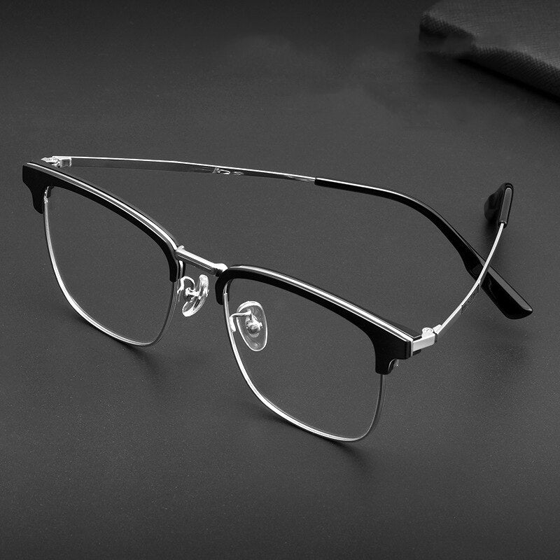 Yimaruili Men's Full Rim Square β Titanium Frame Eyeglasses 2312YJ Full Rim Yimaruili Eyeglasses   