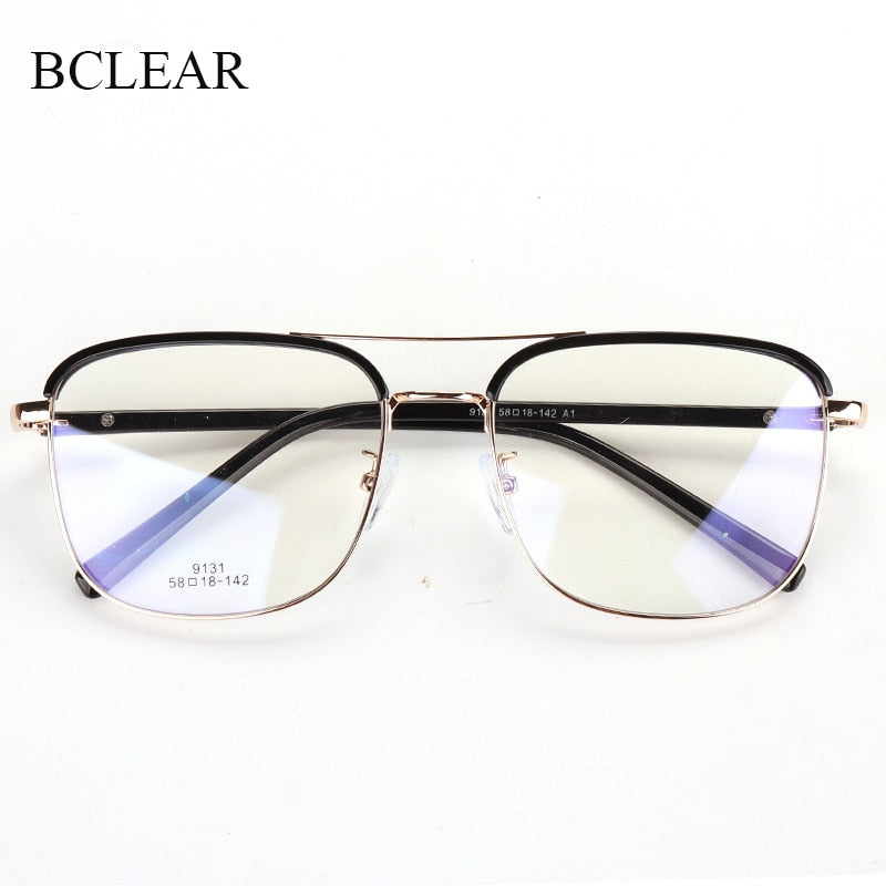 Unisex Full Rim Double Bridge Square Frame Eyeglasses Scd870 Full Rim Bclear   