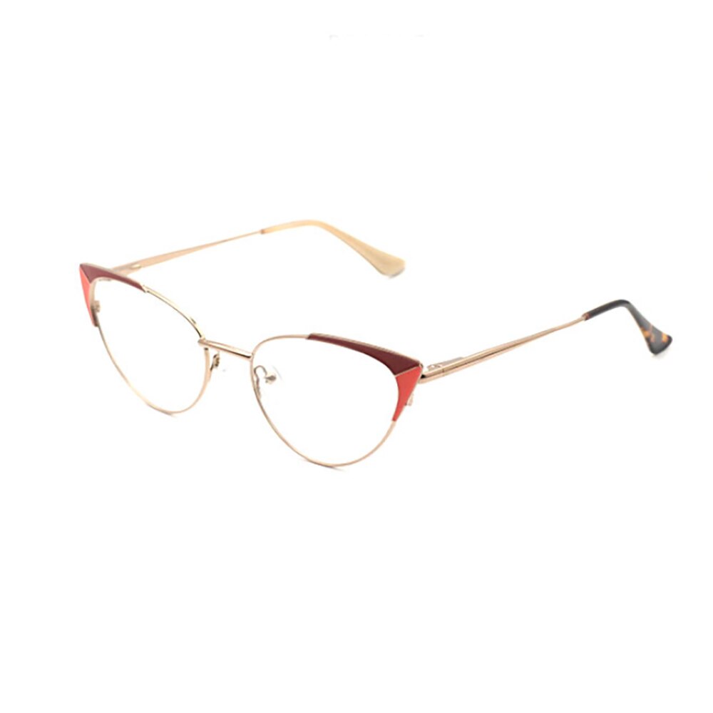 Laoyehui Women's Full Rim Cat Eye Alloy Hyperopic Reading Glasses Purple 1994cc Reading Glasses Laoyehui 0 Orange 