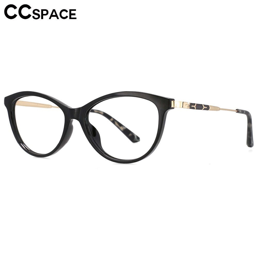 CCSpace Unisex Full Rim Cat Eye Tr 90 Titanium Frame Eyeglasses 53754 Full Rim CCspace   