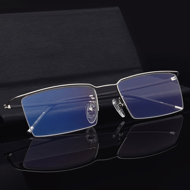 Hotochki Unisex Semi Rim Titanium Alloy Frame Eyeglasses 6341 Semi Rim Hotochki   