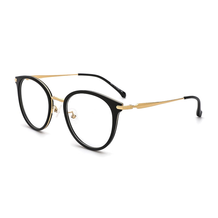 Kansept Women's Full Rim Round Stainless Steel Frame Eyeglasses 90017 Full Rim Kansept 9017C1  