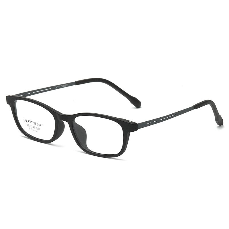Reven Jate Unisex Eyeglasses 9837 Small Face Flexible Frame Pure Titanium Frame Reven Jate black-grey  