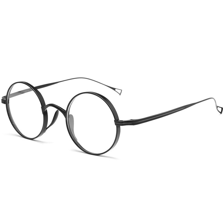Yimaruili Unisex Full Wide Rim Titanium Frame Eyeglasses 9818CK Frame Yimaruili Eyeglasses Black  