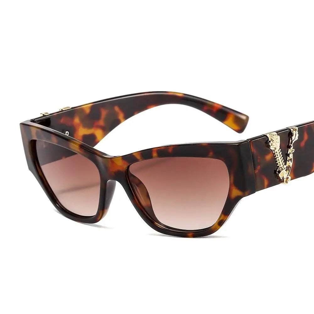 CCspace Women's Full Rim Cat Eye Resin Frame Sunglasses 46538 - C2Leopard