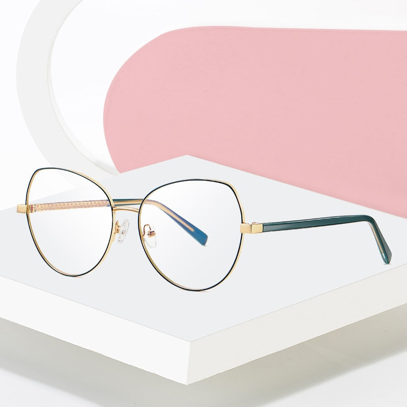 Hotony Women's Full Rim TR 90 Resin Alloy Round Frame Eyeglasses 3001 Full Rim Hotony   