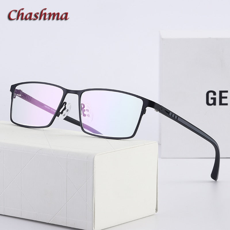 Chashma Ochki Men's Full Rim Square Alloy Eyeglasses 9386 Full Rim Chashma Ochki   