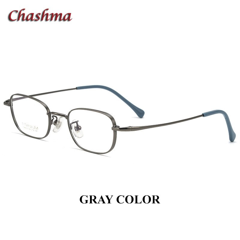 Chashma Ottica Unisex Full Rim Square Titanium Eyeglasses 835 Full Rim Chashma Ottica Gray  