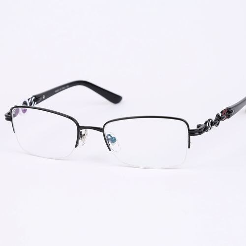 Oveliness Women's Semi Rim Square Alloy Eyeglasses Bv4097 Semi Rim Oveliness black  