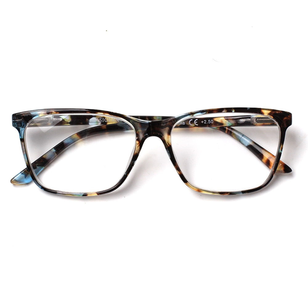 Henotin Eyeglasses Unisex Stylish Rectangular Reading Glasses Spring Hinge Diopter 0 To 1.50 Reading Glasses Henotin 0 gray demi 