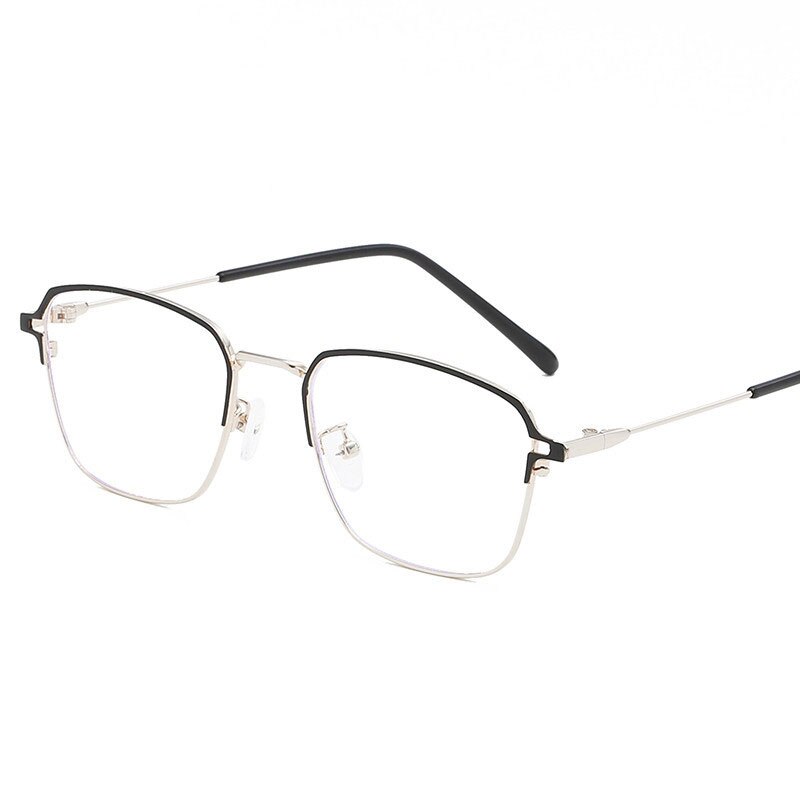 Hotony Unisex Full Rim  Square Alloy Frame Eyeglasses 5006 Full Rim Hotony black silver  
