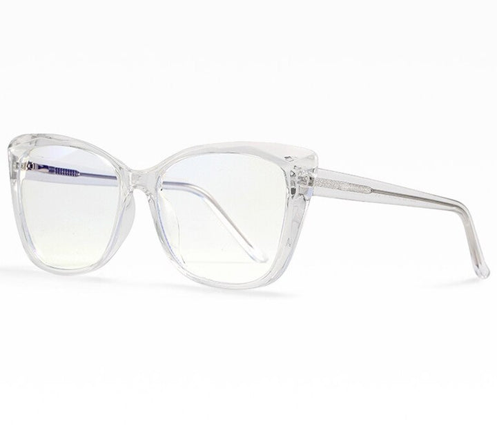 CCSpace Women's Full Rim Cat Eye Tr 90 Titanium Frame Eyeglasses 47313 Full Rim CCspace C2 clear  