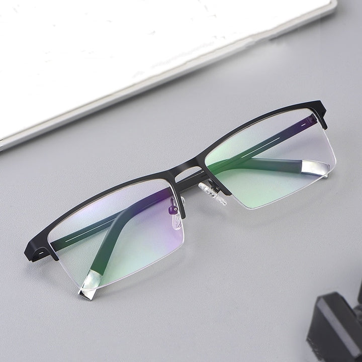 Yimaruili Unisex Semi Rim Alloy Frame Eyeglasses P8825 Semi Rim Yimaruili Eyeglasses   