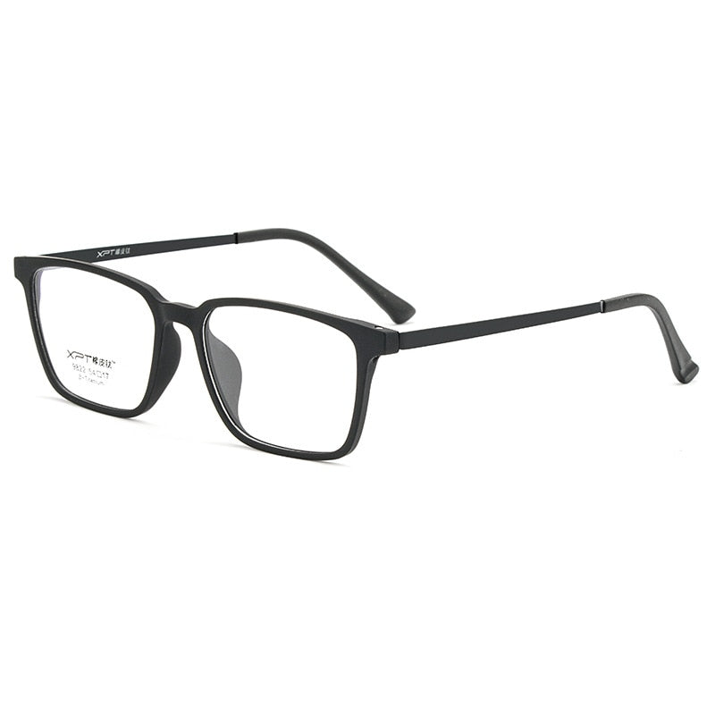Yimaruili Men's Full Rim Square β Titanium TR 90 Resin Frame Eyeglasses 9822 Full Rim Yimaruili Eyeglasses Black  