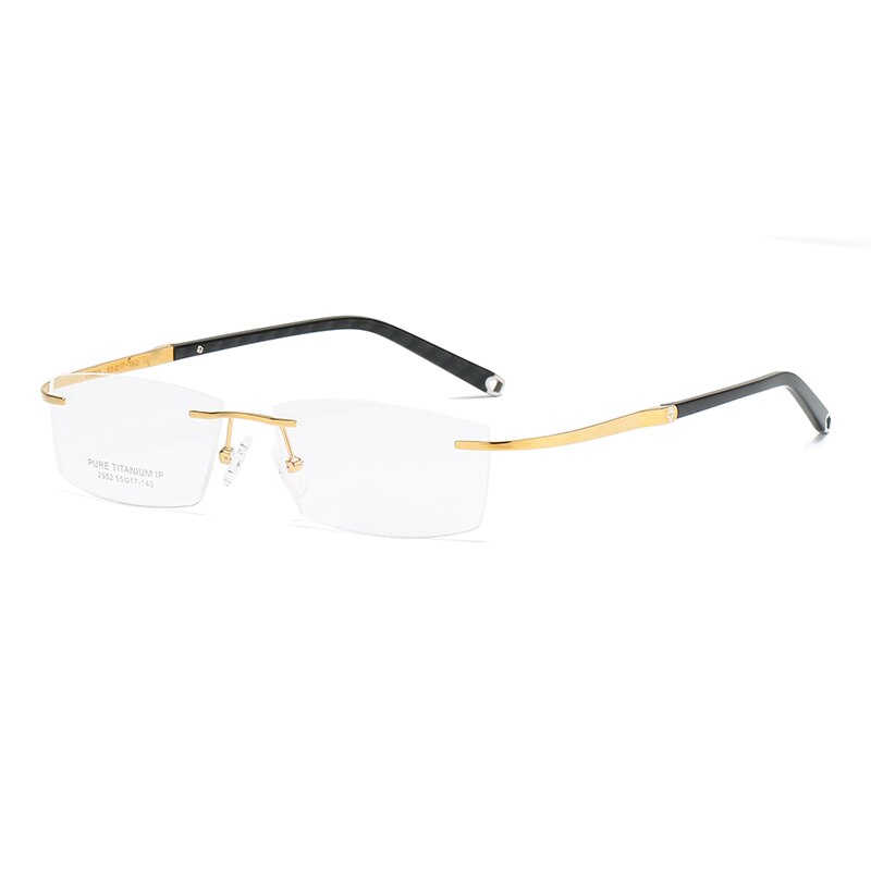 Zirosat 2952 Unisex Eyeglasses Pure Titanium Rimless Rimless Zirosat golden  