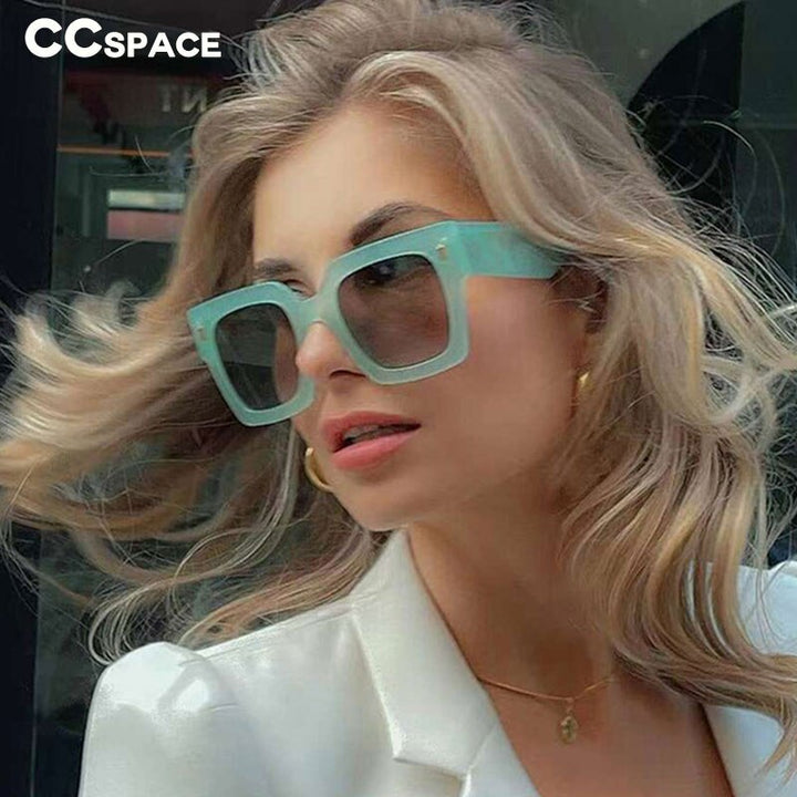 CCSpace Women's Full Rim Square Oversized Acetate Frame Sunglasses 53440 Sunglasses CCspace Sunglasses   