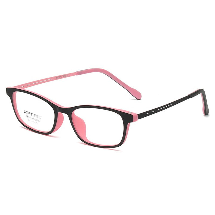 Reven Jate Unisex Eyeglasses 9837 Small Face Flexible Frame Pure Titanium Frame Reven Jate black-pink  
