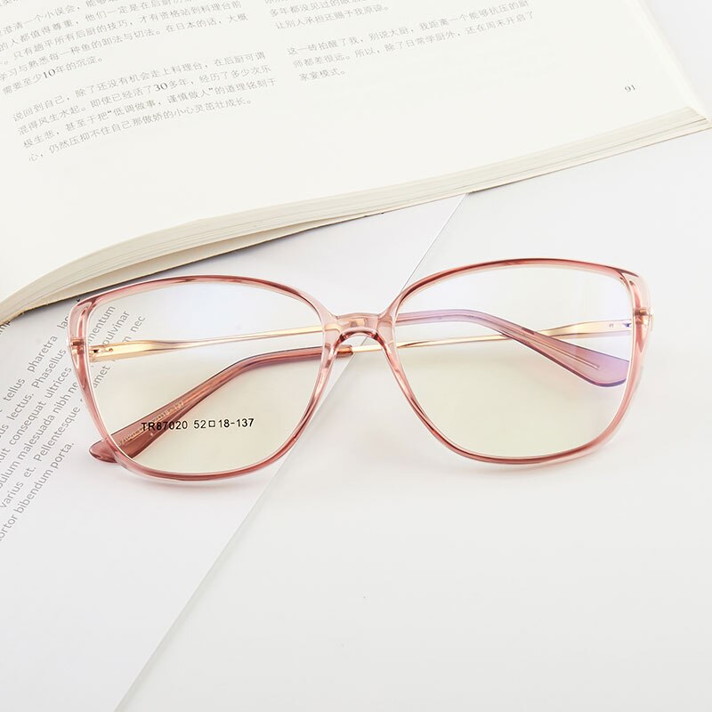 Hotony Women's Full Rim TR 90 Resin Cat Eye Frame Eyeglasses 7020 Full Rim Hotony   