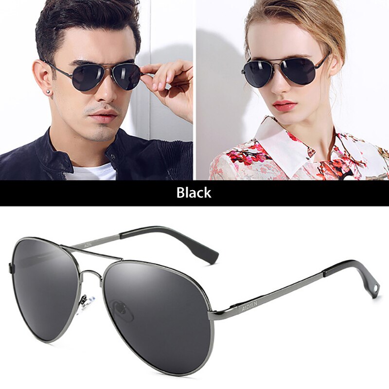 Aidien Unisex Alloy Aviation Myopic Lens Sunglasses Black Blue Brown 6606 Sunglasses Aidien Black 0 