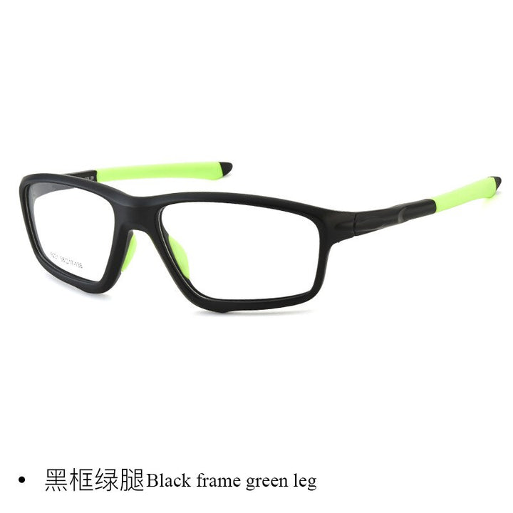 Men's TR90 Full Rim Frame Sports Eyeglasses Zt9231 Sport Eyewear Bclear black green  