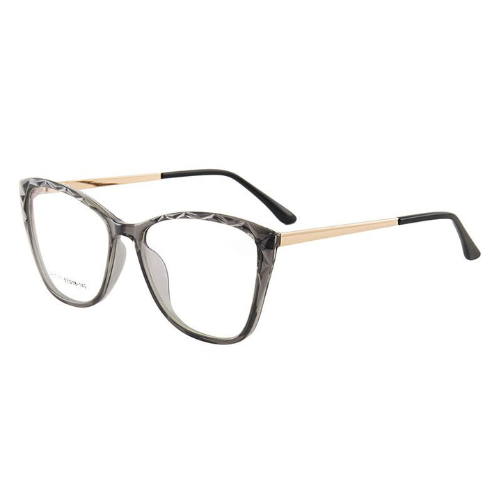 Hotony Women's Full Rim TR 90 Resin Square Cat Eye Frame Eyeglasses 7011 Full Rim Hotony gray  