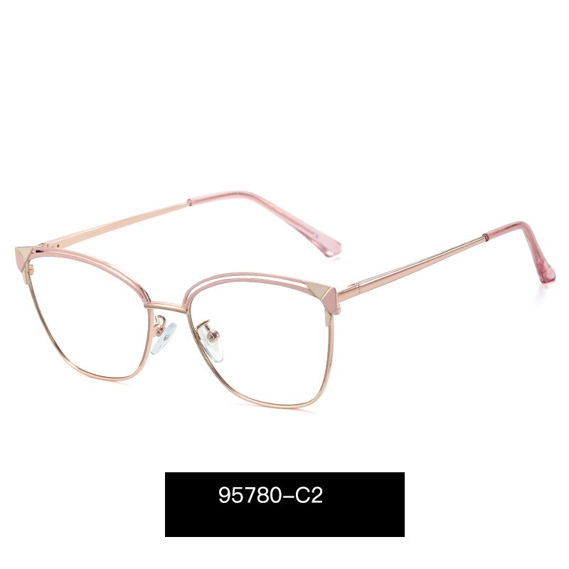 Hotony Women's Full Rim Square Alloy Frame Eyeglasses 95780 Full Rim Hotony C2  