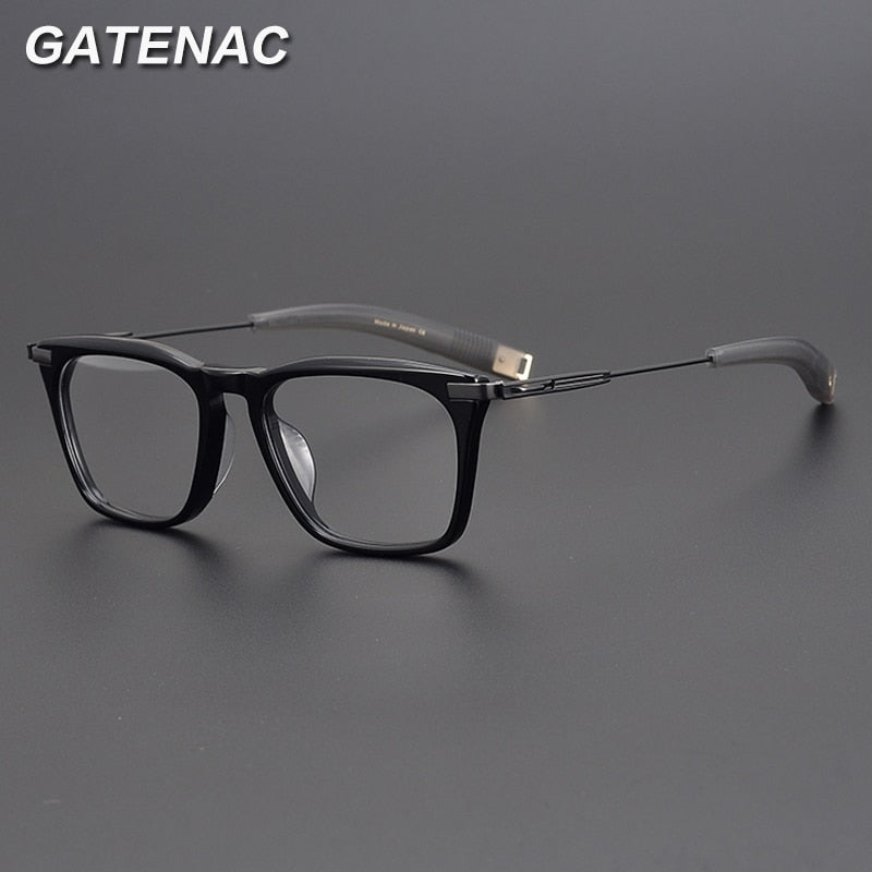 Gatenac Unisex Full Rim Square Acetate Frame Eyeglasses Gxyj611 Full Rim Gatenac   
