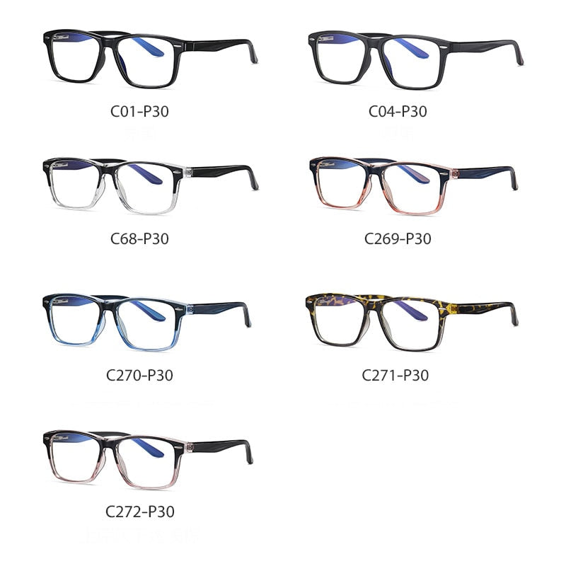 Hotony Unisex Full Rim Square TR 90 Frame Eyeglasses 2321 Full Rim Hotony   