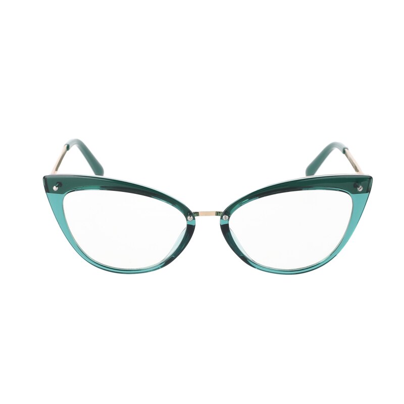 CCspace Women's Full Rim Cat Eye Tr 90 Titanium Frame Eyeglasses 51102 Full Rim CCspace Green China 