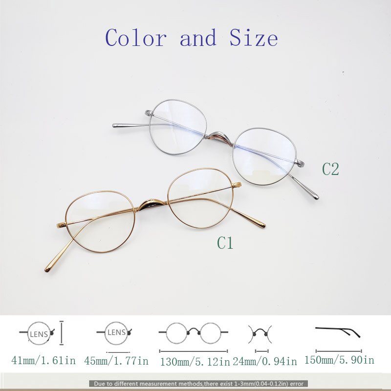 Yujo Unisex Full Rim Oval Round Titanium Eyeglasses Customized Lens Options Full Rim Yujo   