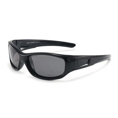 Ralferty Kids' Sunglasses Polarized Flexible Soft Unbreakable K800 Sunglasses Ralferty C11 Shiny Black With Glasses Case 
