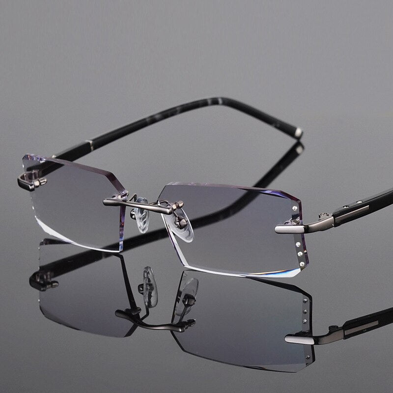 Reven Jate Men's Rimless Square Alloy Eyeglasses R58003 Rimless Reven Jate   