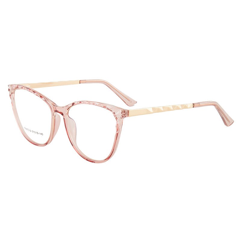 Hotony Women's Full Rim TR 90 Resin Round Cat Eye Frame Eyeglasses 7010 Full Rim Hotony Pink  