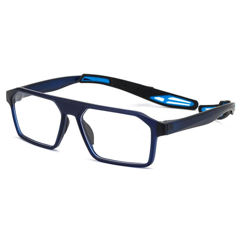 KatKani Unisex Full Rim Rectangle TR 90 Resin Sport Frame Eyeglasses K001 Sport Eyewear KatKani Eyeglasses Black Blue  