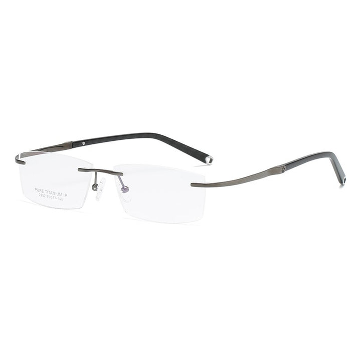 Zirosat 2952 Unisex Eyeglasses Pure Titanium Rimless Rimless Zirosat grey  