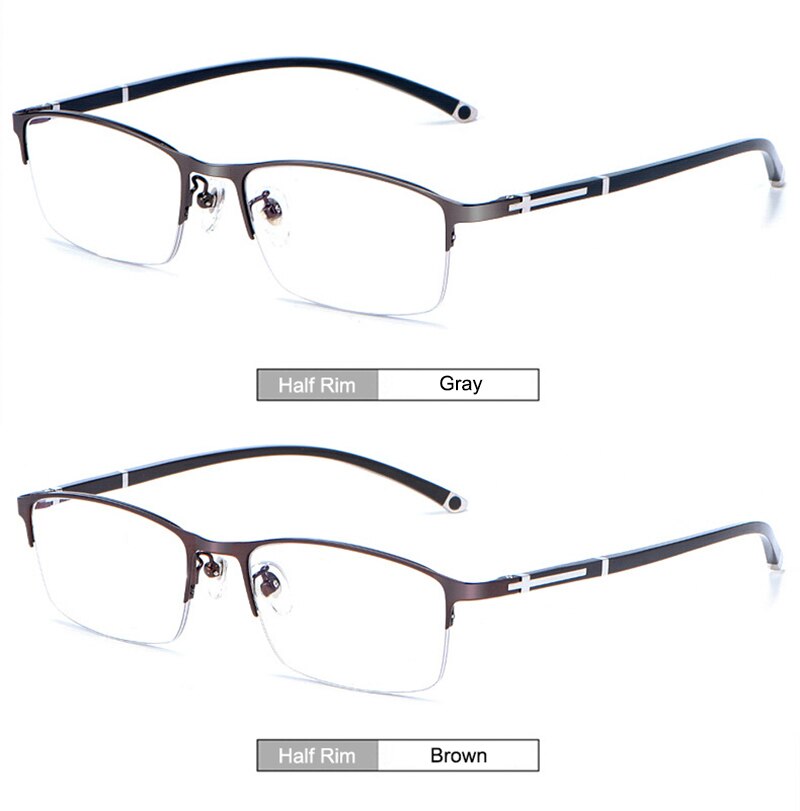 Unisex Eyeglasses Alloy Full Rim Styles And Half Rim Frame P9211 Semi Rim Gmei Optical   