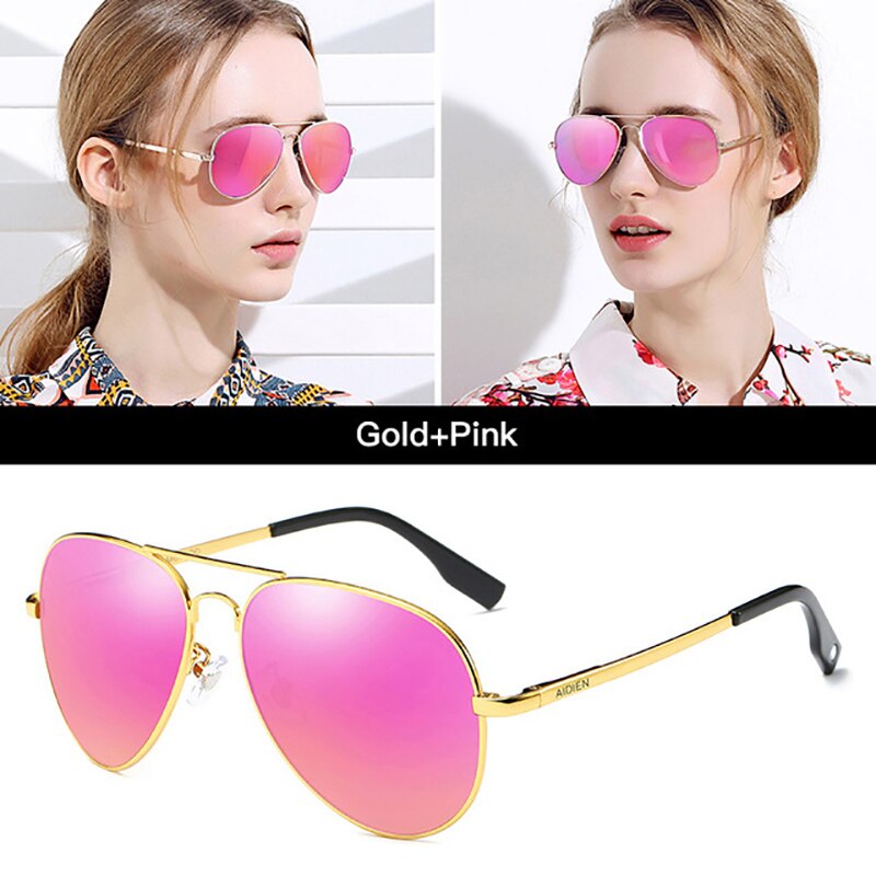 Aidien Unisex Alloy Aviation Myopic Lens Sunglasses Pink Silver Orange Green 6606 Sunglasses Aidien Pink 0 