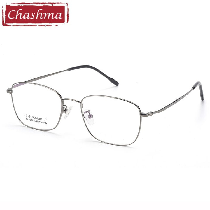 Unisex Oval Full Rim Titanium Frame Eyeglasses 0806 Full Rim Chashma Gray  