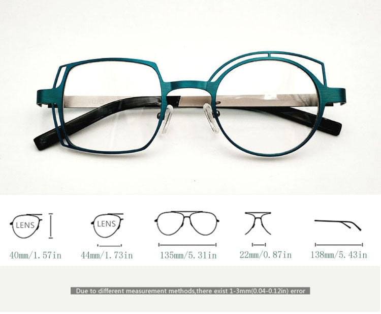 Unisex Square Round Stainless Steel Frame Reading Glasses 811010 Reading Glasses Yujo   