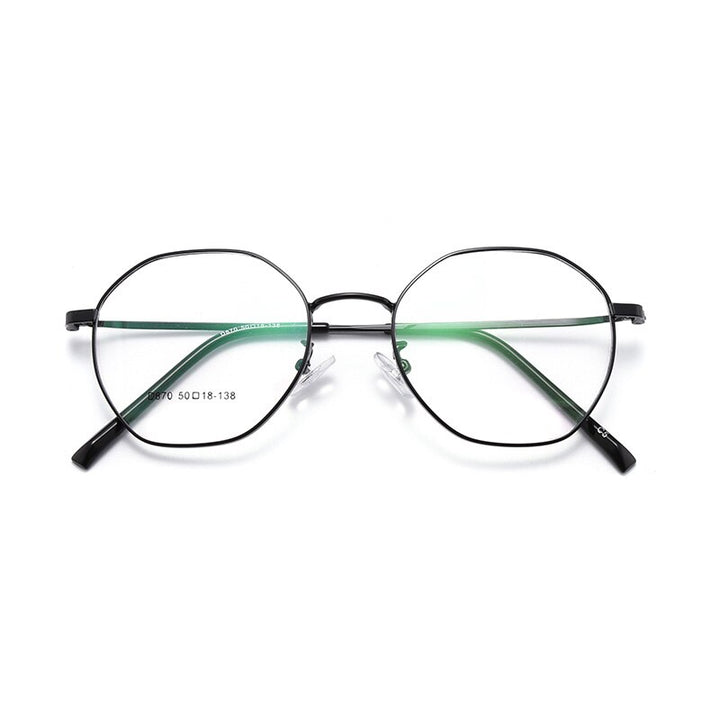 Unisex Oval Full Rim Alloy Frame Eyeglasses Scd870 Full Rim Bclear black  