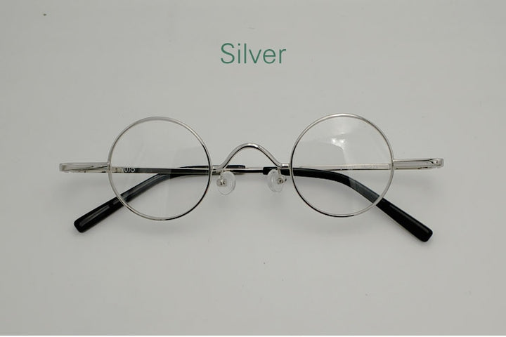 Unisex Small Round Eyeglasses Alloy Full Rim Frame 811001 Full Rim Yujo Gold CHINA 