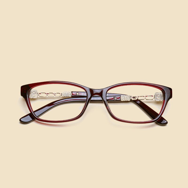 Oveliness Women's Full Rim Square Acetate Eyeglasses 4061 Full Rim Oveliness wine red  