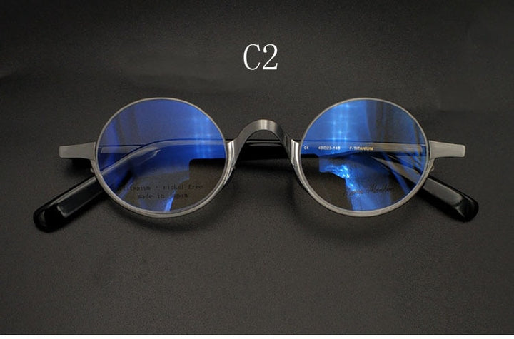 Unisex Japanese Style Semi Rim Titanium Frame Eyeglasses Customizable Lenses Semi Rim Yujo C2 China 