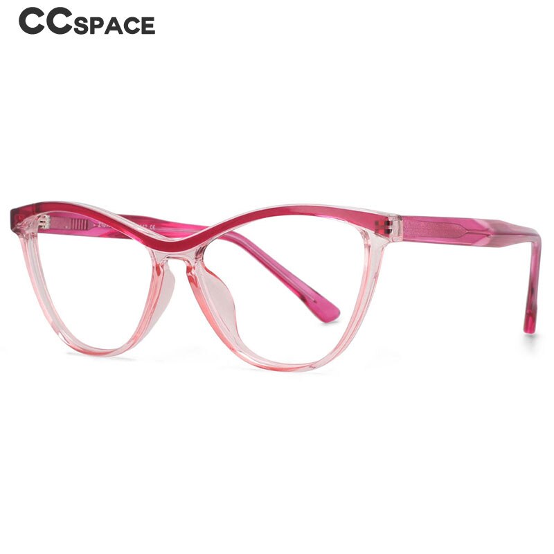 CCSpace Unisex Full Rim Square Cat Eye Tr 90 Titanium Frame Eyeglasses 53875 Full Rim CCspace   
