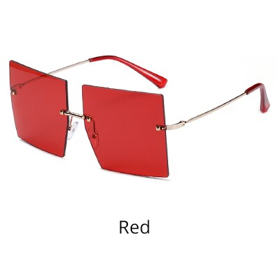 Ralferty Women's Sunglasses Oversized Square W002 Sunglasses Ralferty Red China MULTI