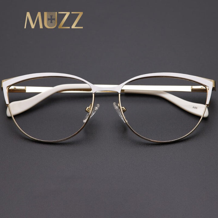 Muzz Women's Full Rim Cat Eye Alloy Ultem Frame Eyeglasses 1480 Full Rim Muzz   