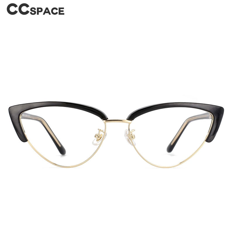 CCspace Unisex Full Rim Cat Eye Tr 90 Titanium Frame Eyeglasses 53840 Full Rim CCspace   