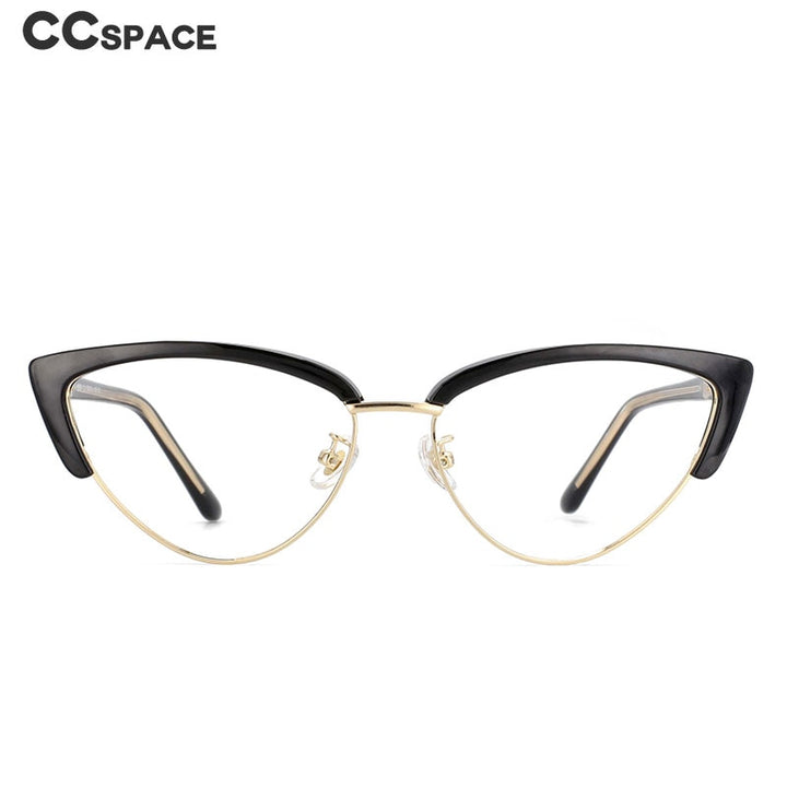 CCspace Unisex Full Rim Cat Eye Tr 90 Titanium Frame Eyeglasses 53840 Full Rim CCspace   